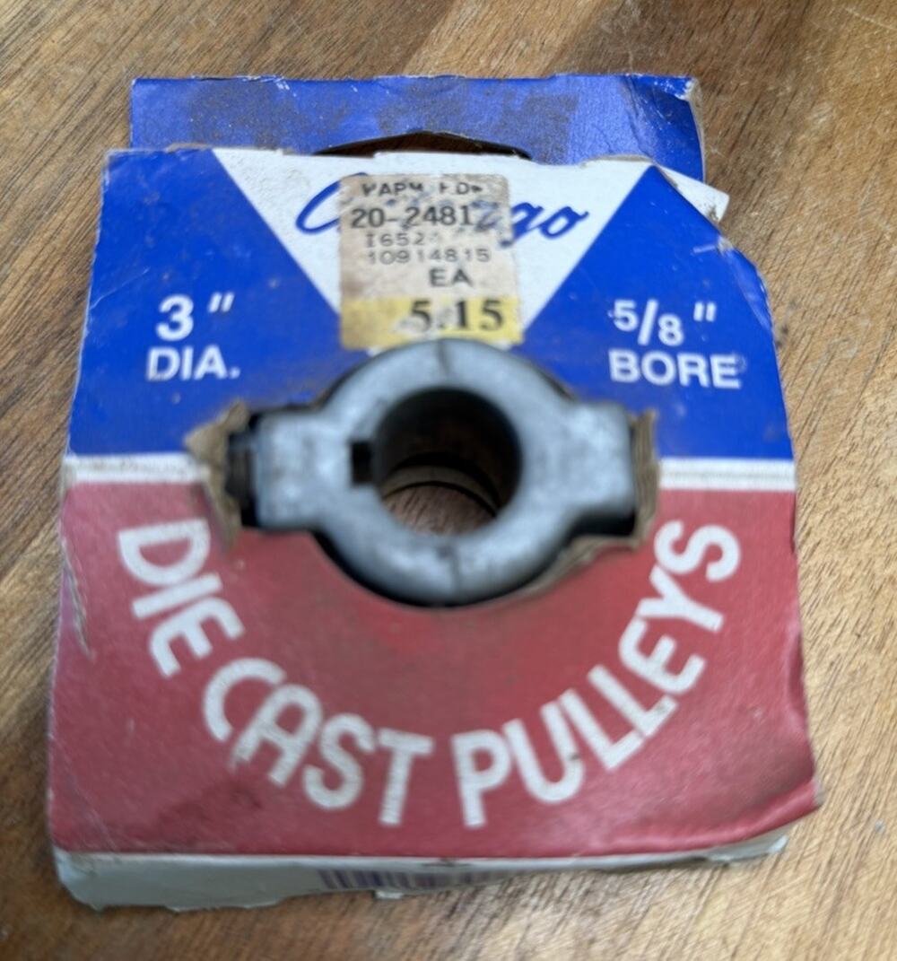 New Chicago Die Casting Mfg Pulley - 3”. 5/8” Bore